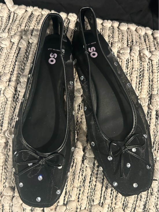 Kohl's Shoes - Kohl's Black Rhinestone Ballet Flats with Bow